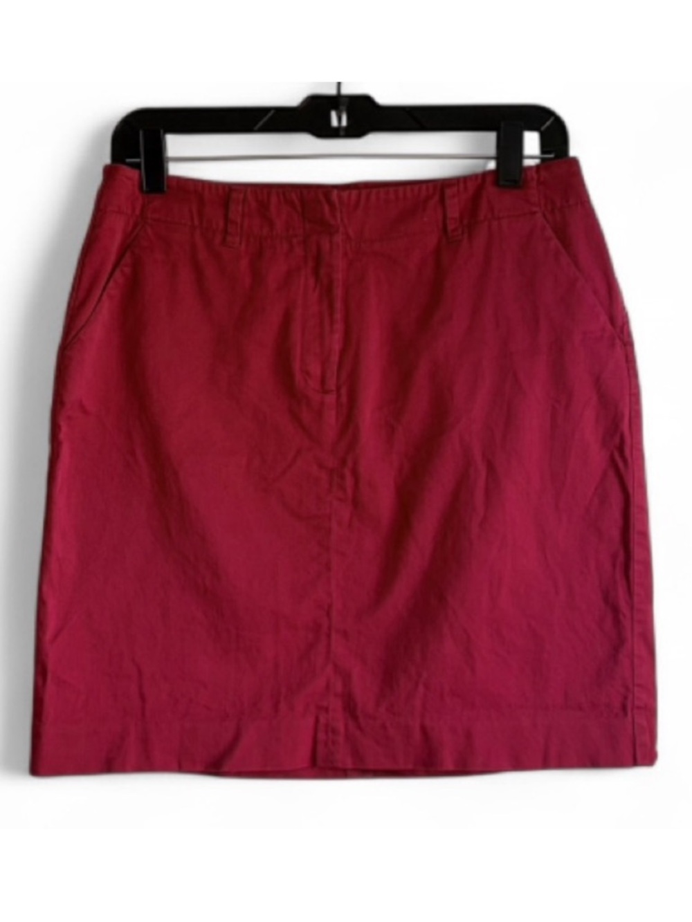Ann Taylor Red Cotton Mini Pencil Skirt Size 8